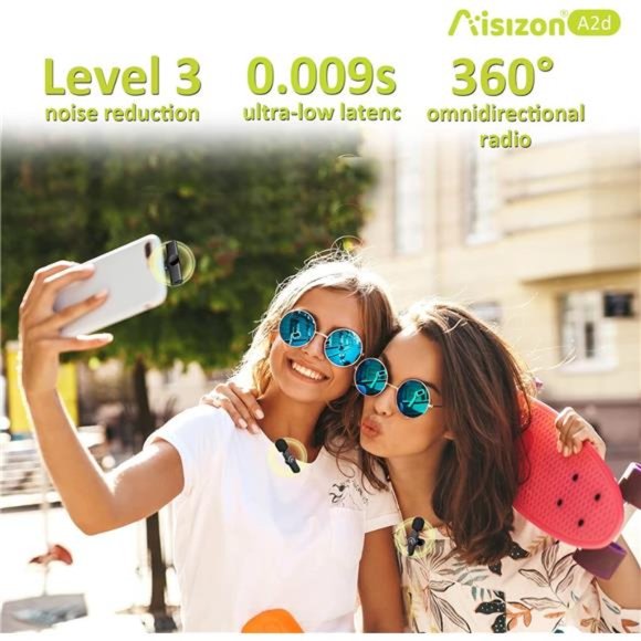 Wireless Mics, Wireless Clip on Microphones, Lapel Microphone A2d One Pair Two - Picture 7 of 8